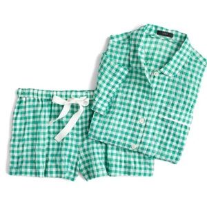 JCrew Green Gingham Pajamas